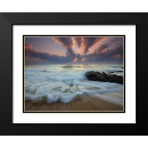 Ocean 24 Black Modern Wood Framed Art Print with Double Matting by Lee, Rachel