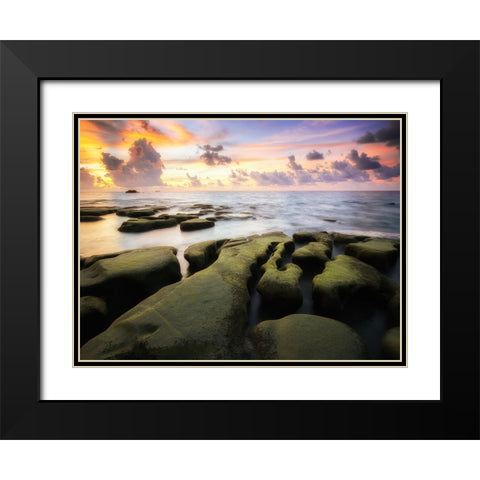 Ocean 32 Black Modern Wood Framed Art Print with Double Matting by Lee, Rachel