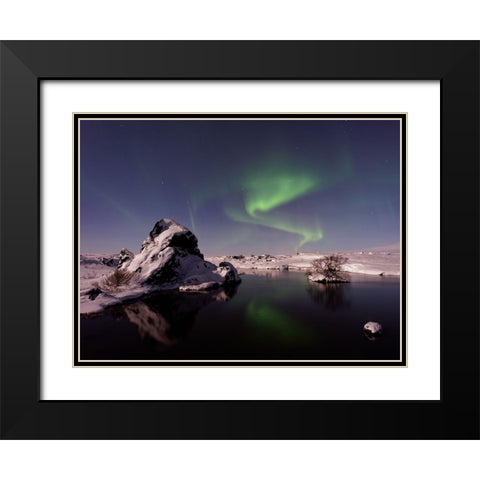 Ocean 40 Black Modern Wood Framed Art Print with Double Matting by Lee, Rachel
