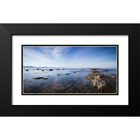 Ocean 47 Black Modern Wood Framed Art Print with Double Matting by Lee, Rachel