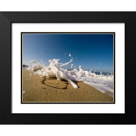 Ocean 48 Black Modern Wood Framed Art Print with Double Matting by Lee, Rachel