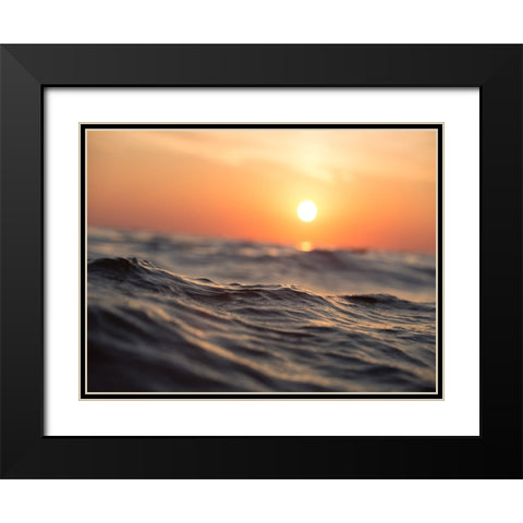 Ocean 50 Black Modern Wood Framed Art Print with Double Matting by Lee, Rachel