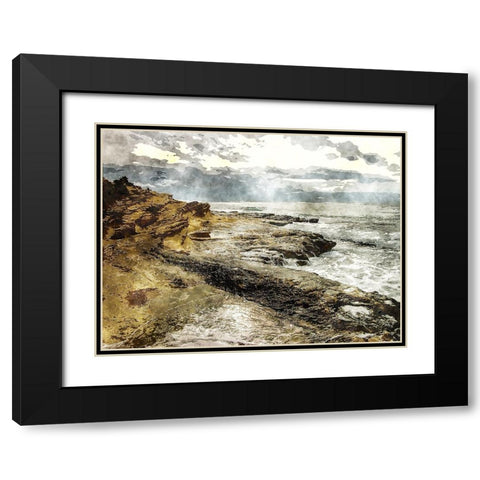 Ocean 53 Black Modern Wood Framed Art Print with Double Matting by Lee, Rachel