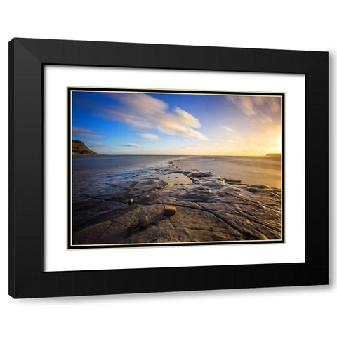 Ocean 55 Black Modern Wood Framed Art Print with Double Matting by Lee, Rachel