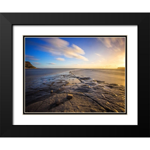 Ocean 55 Black Modern Wood Framed Art Print with Double Matting by Lee, Rachel
