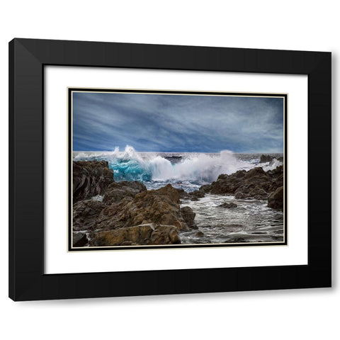Ocean 57 Black Modern Wood Framed Art Print with Double Matting by Lee, Rachel