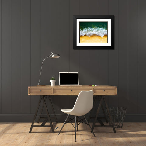 Ocean 61 Black Modern Wood Framed Art Print with Double Matting by Lee, Rachel
