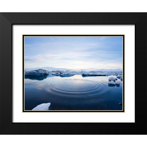 Ocean 7 Black Modern Wood Framed Art Print with Double Matting by Lee, Rachel