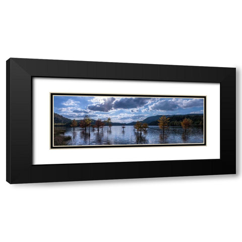 Ocoee Lake Pano Black Modern Wood Framed Art Print with Double Matting by Lee, Rachel
