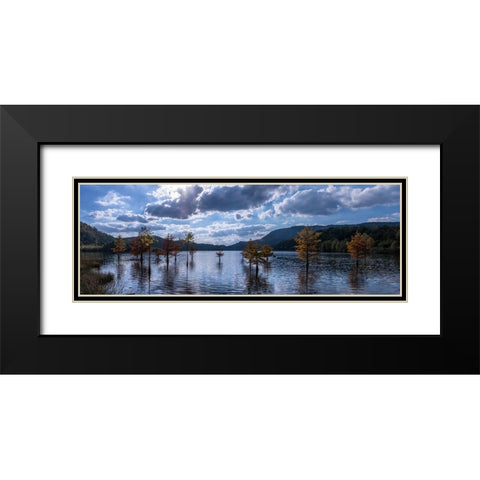 Ocoee Lake Pano Black Modern Wood Framed Art Print with Double Matting by Lee, Rachel