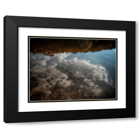 On Golden Pond Black Modern Wood Framed Art Print with Double Matting by Lee, Rachel