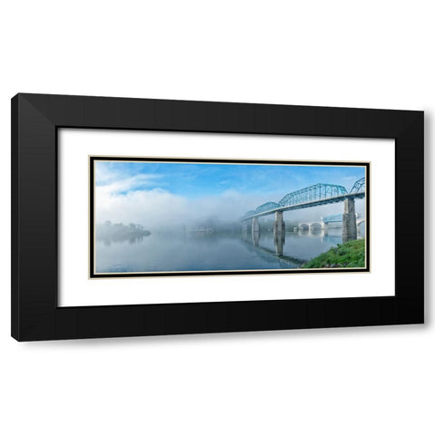 Peaceful River View Pano Black Modern Wood Framed Art Print with Double Matting by Lee, Rachel