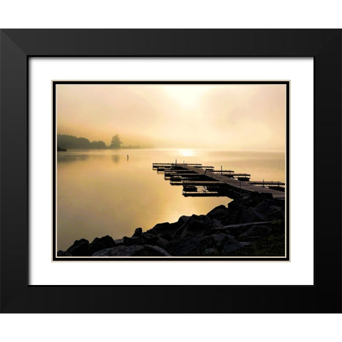 Pier 12 Black Modern Wood Framed Art Print with Double Matting by Lee, Rachel