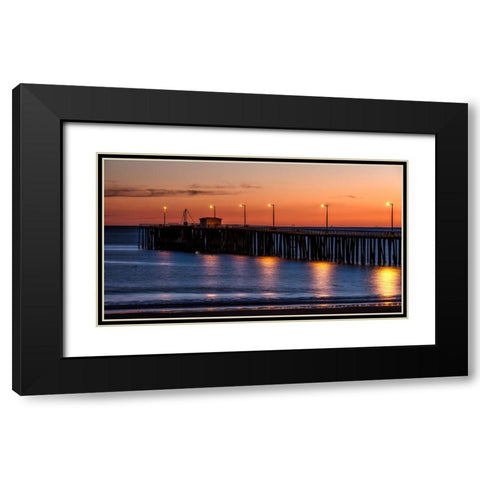 Pier 13 Black Modern Wood Framed Art Print with Double Matting by Lee, Rachel