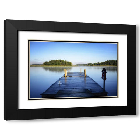 Pier 4 Black Modern Wood Framed Art Print with Double Matting by Lee, Rachel