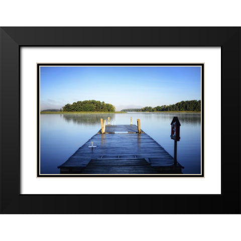 Pier 4 Black Modern Wood Framed Art Print with Double Matting by Lee, Rachel