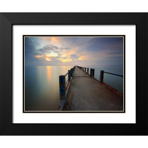 Pier 6 Black Modern Wood Framed Art Print with Double Matting by Lee, Rachel