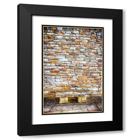 Point Park Bench Black Modern Wood Framed Art Print with Double Matting by Lee, Rachel