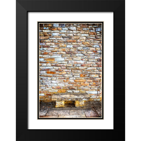 Point Park Bench Black Modern Wood Framed Art Print with Double Matting by Lee, Rachel