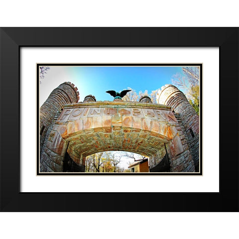 Point Park Gate Black Modern Wood Framed Art Print with Double Matting by Lee, Rachel