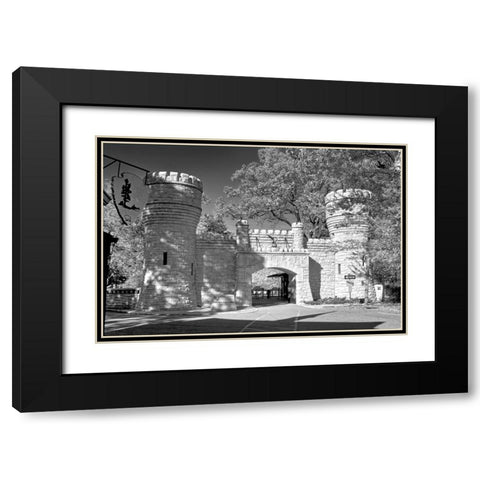 Point Park Gate 2 BW Black Modern Wood Framed Art Print with Double Matting by Lee, Rachel