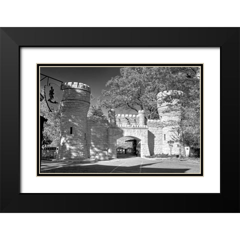 Point Park Gate 2 BW Black Modern Wood Framed Art Print with Double Matting by Lee, Rachel