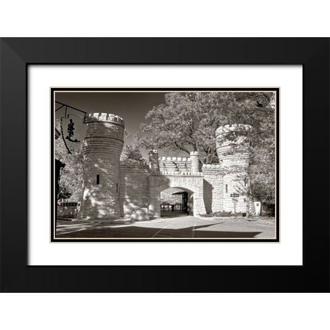 Point Park Gate 2 Sepia Black Modern Wood Framed Art Print with Double Matting by Lee, Rachel