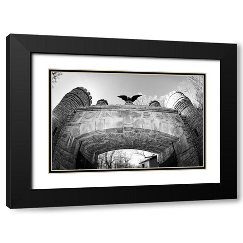 Point Park Gate BW Black Modern Wood Framed Art Print with Double Matting by Lee, Rachel