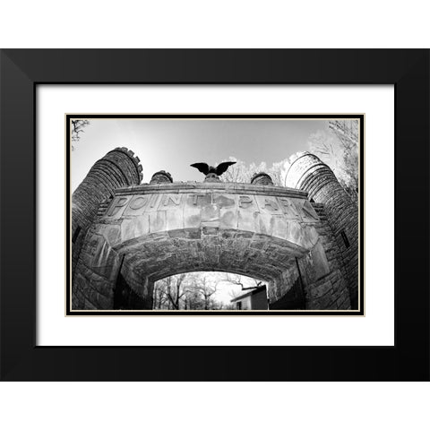 Point Park Gate BW Black Modern Wood Framed Art Print with Double Matting by Lee, Rachel