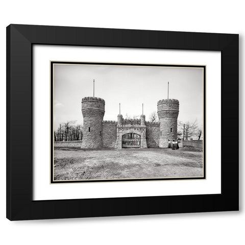 Point Park Gate Early 1900s Black Modern Wood Framed Art Print with Double Matting by Lee, Rachel