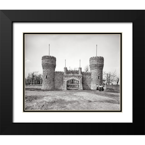 Point Park Gate Early 1900s Black Modern Wood Framed Art Print with Double Matting by Lee, Rachel