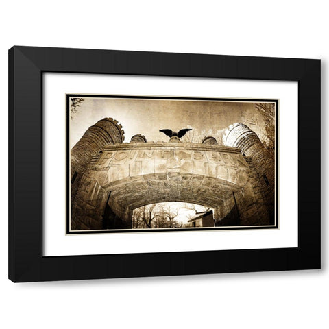 Point Park Gate Textured Black Modern Wood Framed Art Print with Double Matting by Lee, Rachel