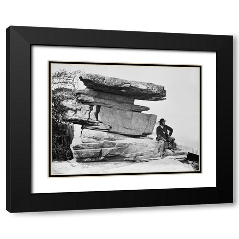 Point Rock 1 Black Modern Wood Framed Art Print with Double Matting by Lee, Rachel