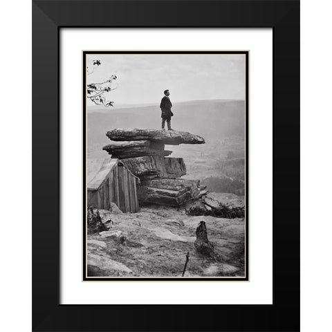 Point Rock 2 Black Modern Wood Framed Art Print with Double Matting by Lee, Rachel
