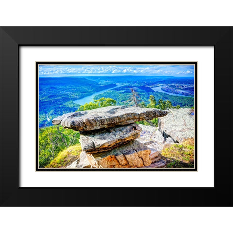 Point Rock Now 1 Black Modern Wood Framed Art Print with Double Matting by Lee, Rachel