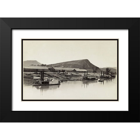 Quartermasters Landing 1863 Black Modern Wood Framed Art Print with Double Matting by Lee, Rachel