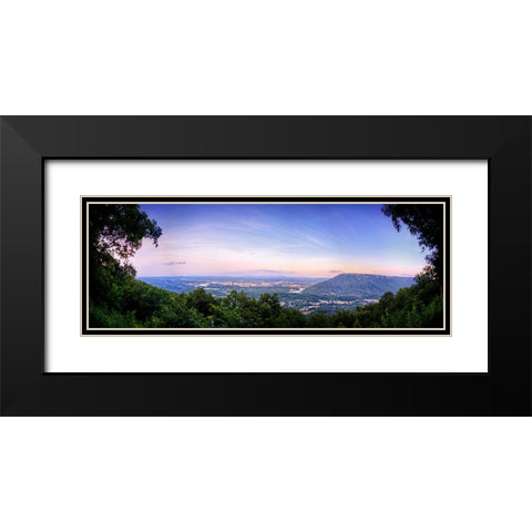 Raccoon to Lookout Black Modern Wood Framed Art Print with Double Matting by Lee, Rachel