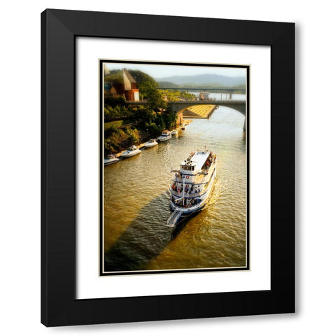 River Boat Cruise Black Modern Wood Framed Art Print with Double Matting by Lee, Rachel