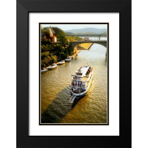 River Boat Cruise Black Modern Wood Framed Art Print with Double Matting by Lee, Rachel