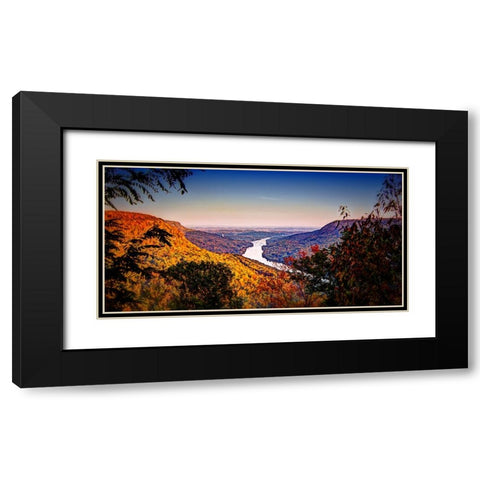 River From Town Black Modern Wood Framed Art Print with Double Matting by Lee, Rachel