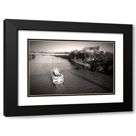 Riverboat Sepia Black Modern Wood Framed Art Print with Double Matting by Lee, Rachel