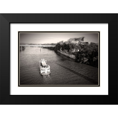 Riverboat Sepia Black Modern Wood Framed Art Print with Double Matting by Lee, Rachel