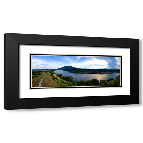 Riverwalk 2 Black Modern Wood Framed Art Print with Double Matting by Lee, Rachel