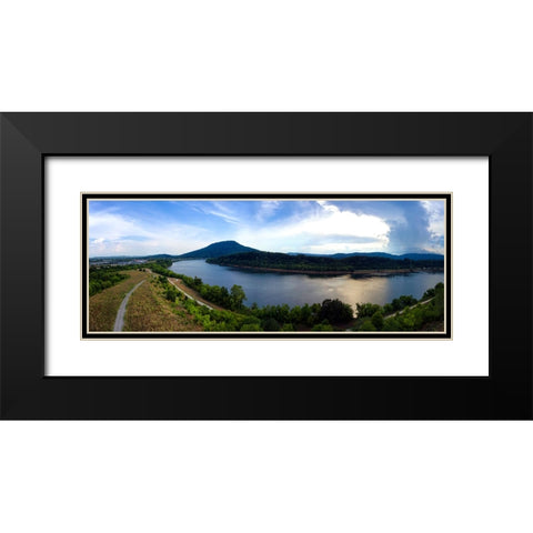 Riverwalk 2 Black Modern Wood Framed Art Print with Double Matting by Lee, Rachel