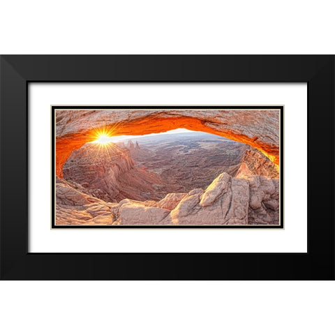 Rock Bridge Black Modern Wood Framed Art Print with Double Matting by Lee, Rachel