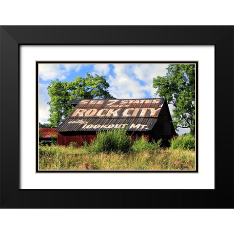 Rock City Barn 1 Black Modern Wood Framed Art Print with Double Matting by Lee, Rachel