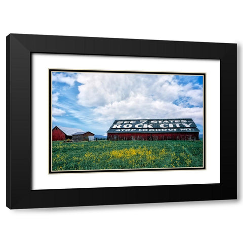 Rock City Barn 2 Black Modern Wood Framed Art Print with Double Matting by Lee, Rachel