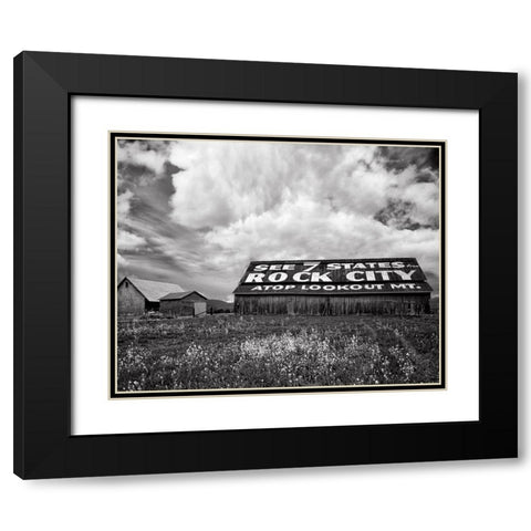 Rock City Barn 2 BW Black Modern Wood Framed Art Print with Double Matting by Lee, Rachel