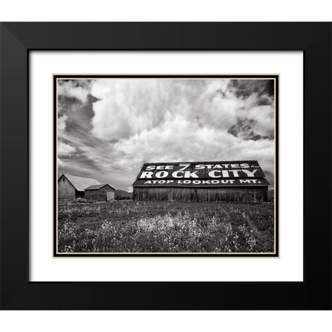 Rock City Barn 2 BW Black Modern Wood Framed Art Print with Double Matting by Lee, Rachel