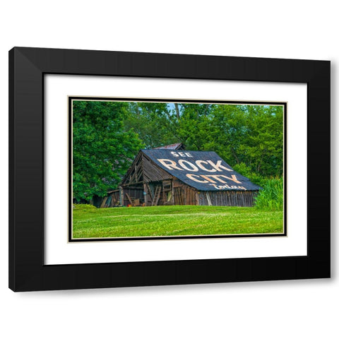 Rock City Barn 3 Black Modern Wood Framed Art Print with Double Matting by Lee, Rachel